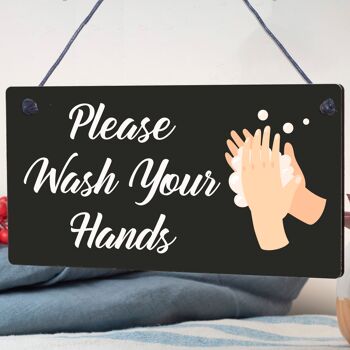 Veuillez vous laver les mains, panneau pour salle de bains, toilettes, toilettes, panneau de santé et de sécurité