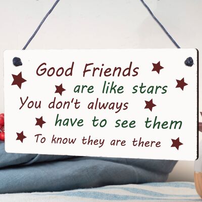 „Gute Freunde sind wie Sterne“-Schild „Bester Freund“, Geburtstag, Weihnachten, Geschenk „Dankeschön“.