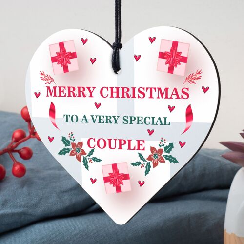 Handmade Christmas Gift For Friend Wooden Heart Couple Gift Tree Decoration