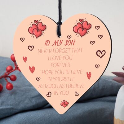 Special Gift For Son Wood Heart Son Birthday Gift Novelty Gift For Son Keepsake