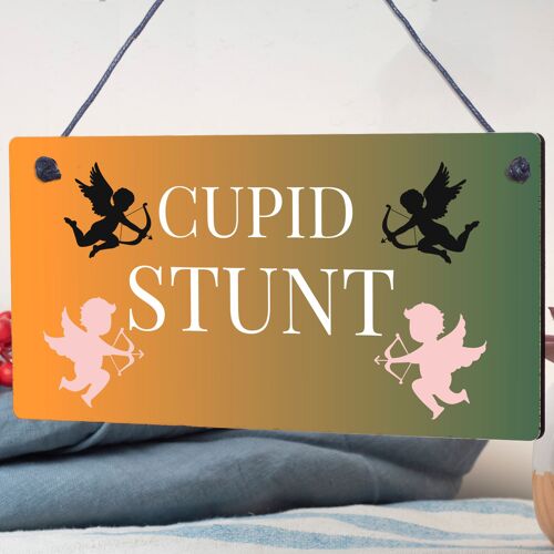 Cupid Stunt Funny Man Cave Home Bar Shed Pub Hanging Plaque Friendship Gift Sign