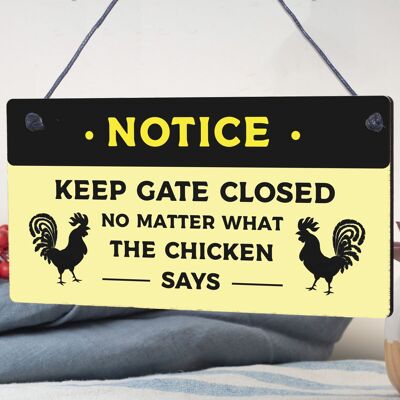 Chicken Gifts Hängendes Warnschild für Gate Garden Chicken Coop Hen House Gifts