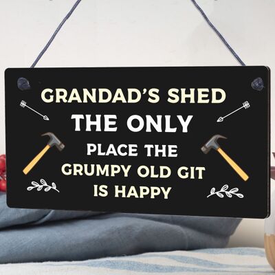 Panneau drôle de hangar de grand-père, Plaque de jardin suspendue pour homme, cadeau de fête des pères