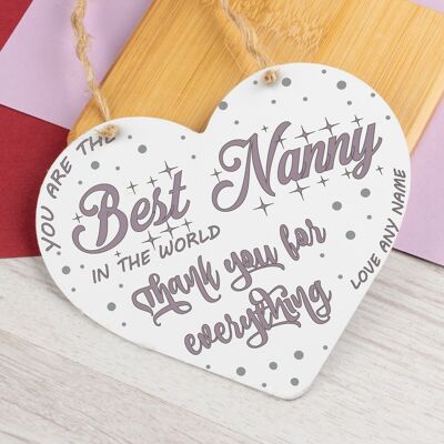 Neuartiges Geschenk für die beste Nanny mit Gravur, Herz, Geburtstag, Weihnachten, Dankeschön-Geschenk für Sie