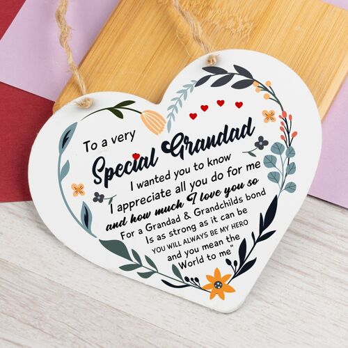 Thank You Gifts For Grandad Wood Heart Grandad Birthday Gift FATHERS DAY Gift