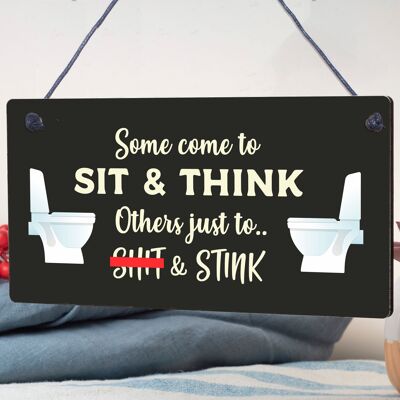 Come To Sit Funny BATHROOM Signs Chic Door Plaque for Toilet Bathroom The Loo