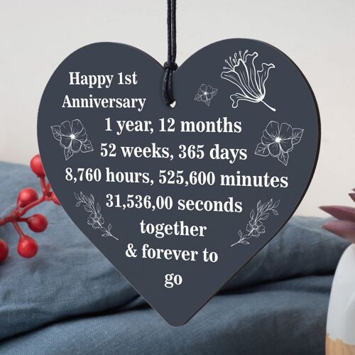 Anniversary 1st 2nd 3rd 4th 5th 10th 20th Gift Boyfriend Mirrored Acrylic Heart