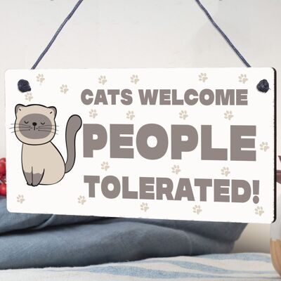 Letreros de gato para el hogar, letrero colgante divertido para casa de gatos, regalos para amantes de los gatos