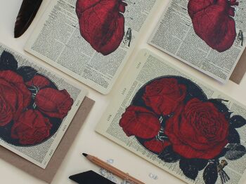 Carte avec roses rouges - Carte d'art du dictionnaire des roses rouges - WAC20517 7