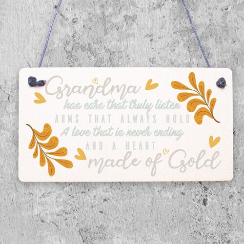 Heart Of Gold Grandparent Grandma Gran Nan Plaques Signs Birthday Gift Keepsakes