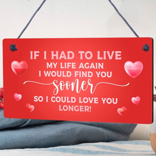 Valentines Day Plaque For Him Her LOVE YOU LONGER Plaque Husband Wife