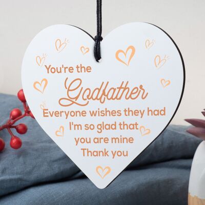 Godfather And Godmother Thank You Christening Gifts Wooden Heart Uncle Friend