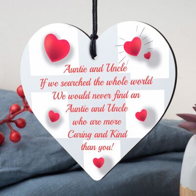 Novelty Gift For Auntie and Uncle Birthday Christmas Engraved Heart Thank You
