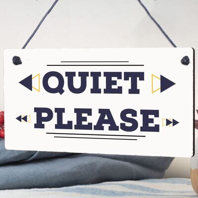 Silencio, por favor, no molestar, placa colgante para puerta, tratamiento de salón, cartel para dormitorio