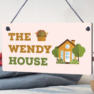 The Wendy House, decorazione per la casa estiva, capanno da giardino, cartello regalo per la casa