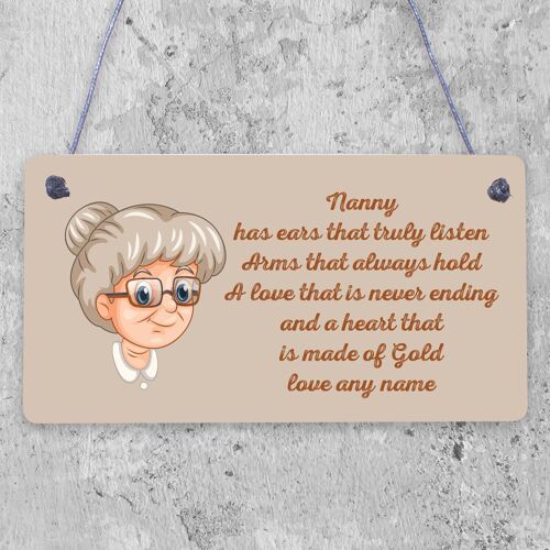 Nanny Gift Personalised Hanging Plaque Gift For Nanny Birthday Mothers Day Gift