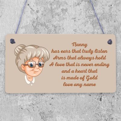 Nanny Gift Personalised Hanging Plaque Gift For Nanny Birthday Mothers Day Gift