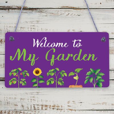 Letrero de jardín para letrero de bienvenida al aire libre, placa colgante para puerta y pared, regalo para el hogar
