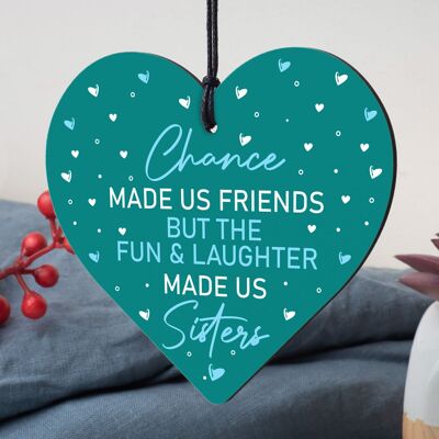 La oportunidad nos hizo el mejor amigo Regalos para hermanas Corazón Placa de regalo de amistad navideña