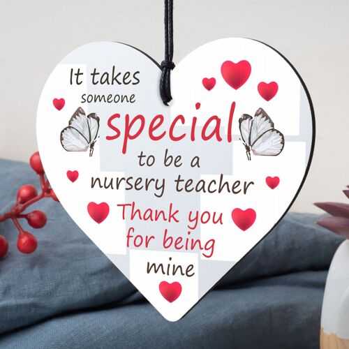 Nursery Teacher Leaving Nursery Wooden Heart Plaque Preschool Thank You Gifts