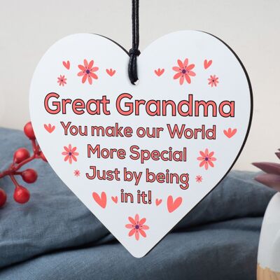 Gran regalo de abuela para cumpleaños Día de la madre Corazón Gracias regalo de abuelo