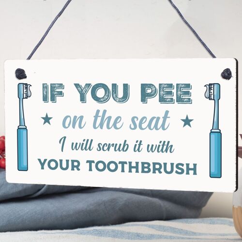 IF YOU PEE ON THE SEAT Funny Toilet Bathroom Loo Home Wall Plaque Friend Gift