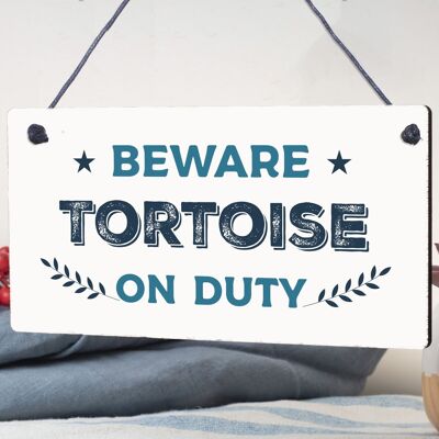 Beware Tortoise Turtle Reptile Pet Animal Sign Home Garden Door Novelty Plaque