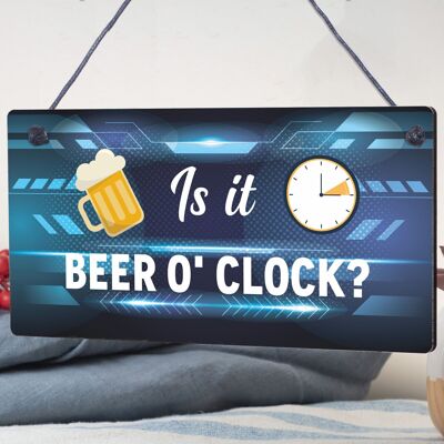 Targa per birra Beer O'Clock, targa da appendere per capanno da giardino, targa da parete, pub, bar, regalo per amico