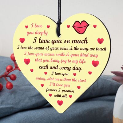 Love Sign Wooden Heart Birthday Anniversary Gift For Him For Her Soulmate Gift