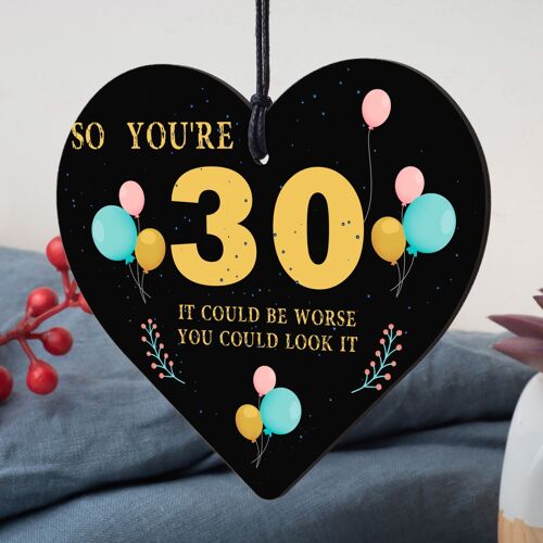 Funny 30th 40th 50th Birthday Gifts Novelty Wood Heart Friend Dad Brother Sister