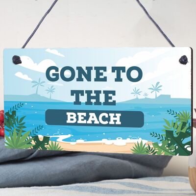 Gone To The Beach Targa da appendere, decorazione nautica, spiaggia, mare, targhe shabby chic