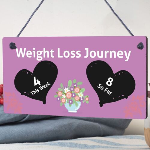 Weight Loss Tracker Chalkboard Journey Gift Hanging Plaque Slimming World Sign