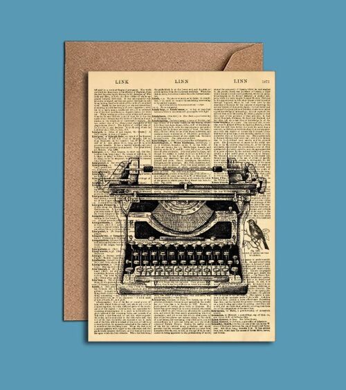 Card With A Vintage Camera - Vintage Typewriter Dictionary Art Card WAC21501