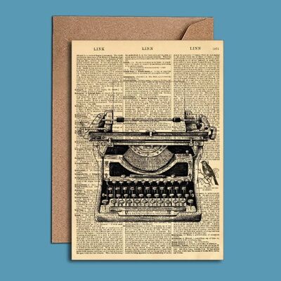 Dictionary Art - Tarjeta de máquina de escribir vintage WAC21501