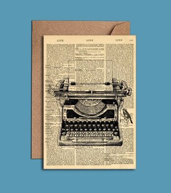Carte avec un appareil photo vintage - Carte d'art de dictionnaire de machine à écrire vintage WAC21501 2