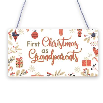 First 1st Christmas As Grandparents Plaque Xmas Gift For NAN Grandad Mum Dad