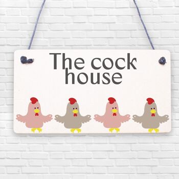 Plaque de coq drôle de poule, panneau de poulet, poulailler, poulailler, œuf de jardin
