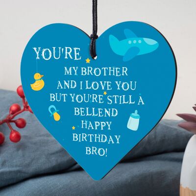 Funny Birthday Gift For Brother Rude Wood Heart Novelty Brother Gift From Sister
