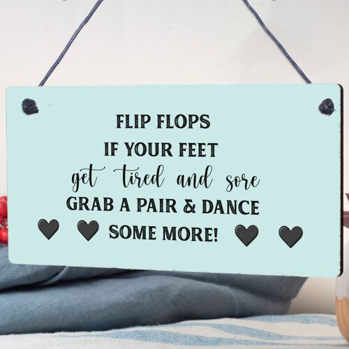 Wedding Reception Decor Flip Flop Grab A Pair And Dance Prop Hanging Plaque Sign