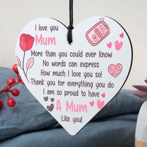 Mum Poem Gifts Handmade Wooden Hearts Mum Christmas Gifts From Daughter Son