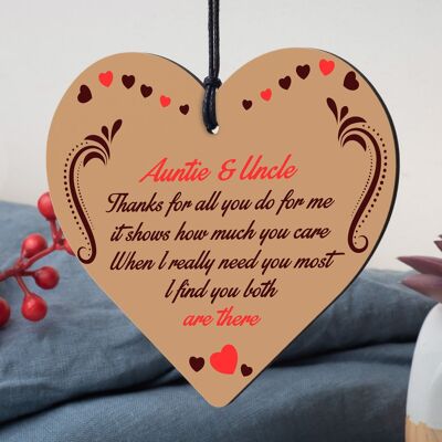 Handmade Gift For Auntie and Uncle Joint Gifts Wooden Heart Birthday Christmas