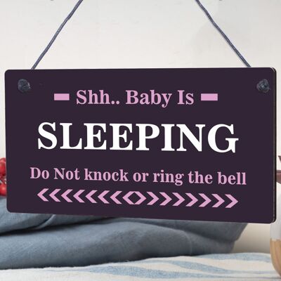 Shh.. Baby Is Sleeping Do Not Disturb Nursery Hanging Plaque Baby Door Cot Sign