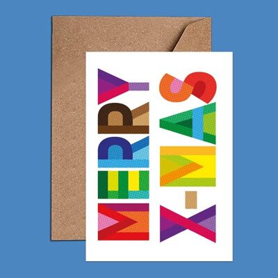 Colorful  Merry Xmas Card - WAC18402