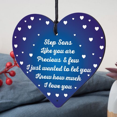 Step Son Birthday Christmas Card Gift For Son From Step Mum Dad Heart THANK YOU