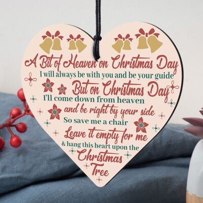 Colgante madera corazón mamá papá Nan Memorial árbol de Navidad decoración chuchería regalo