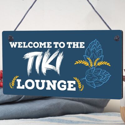 The Tiki Lounge Novelty Home Bar Sign Hanging Garden Bar Decor Tropical Signs