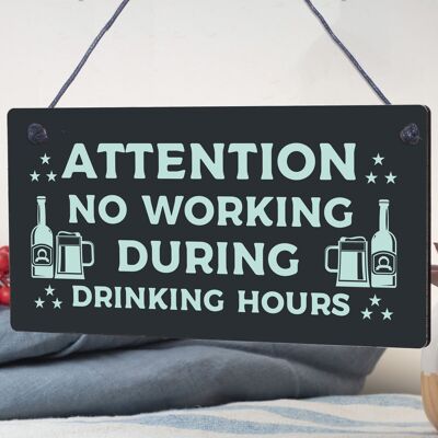 No Working Vintage Beer Bar Pub Plaque Garage Man Cave Retro Sign Gift For Men