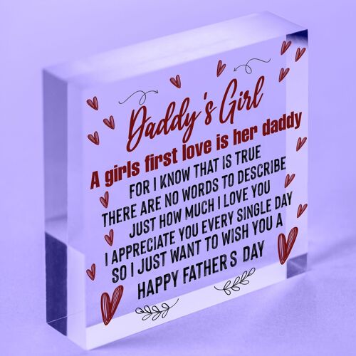 Daddys Girl Fathers Day Gift Wooden Heart Gifts For Dad From Daughter Daddy Gift