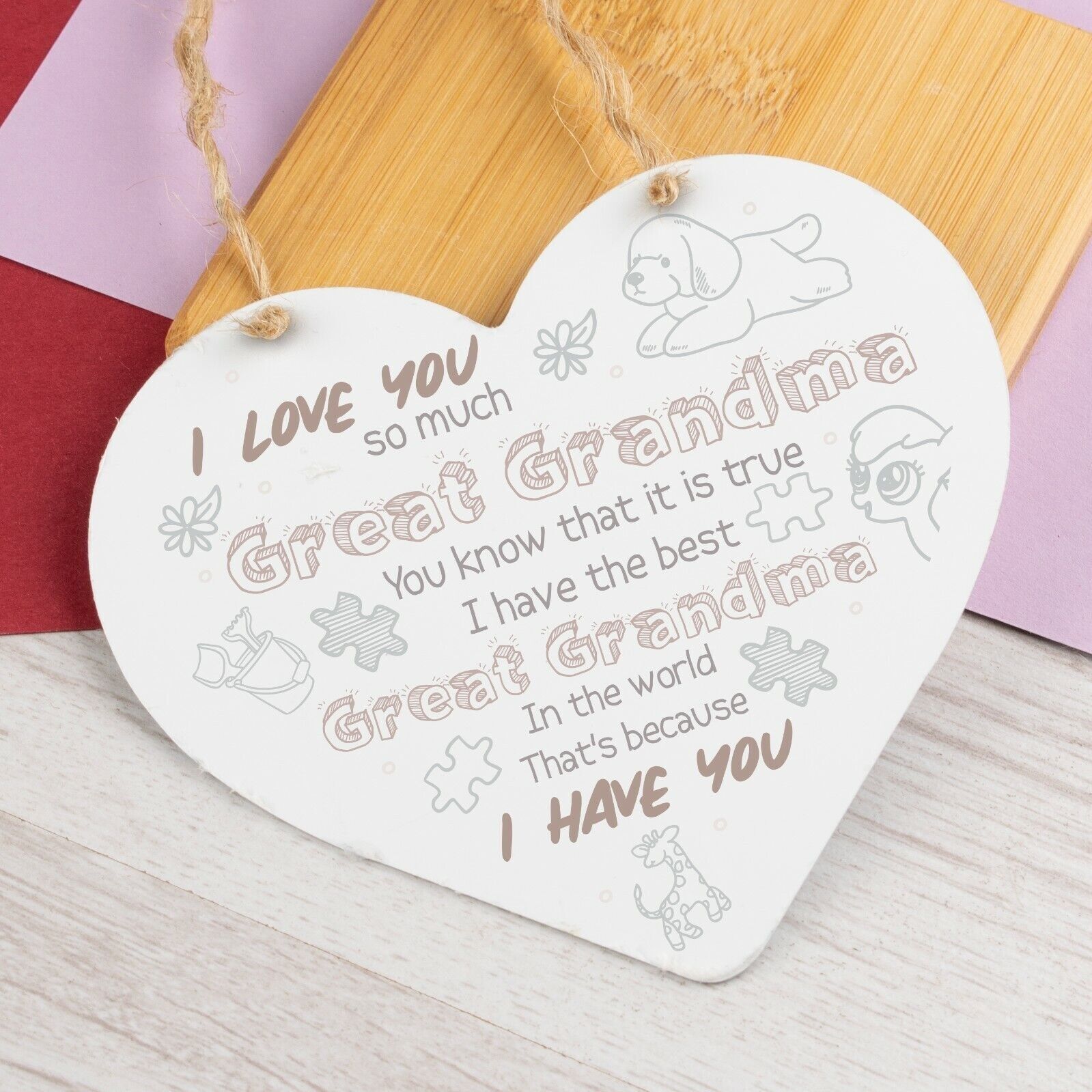 Great Grandma Ornament Heart Christmas Gift Grandma Announcement Plaque
