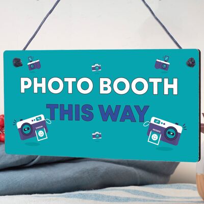 Photo Booth This Way Hanging Wedding Direction Decoration Arrow Plaque Sign